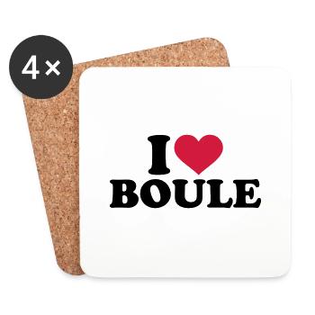 I love Boule - Coasters (set of 4) - white - Front
