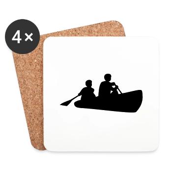canoé canoë - Dessous de verre (lot de 4) - blanc - Devant