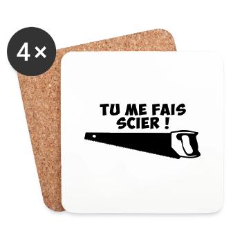tu me fais scier - Dessous de verre (lot de 4) - blanc - Devant