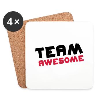 Team Awesome - Dessous de verre (lot de 4) - blanc - Devant
