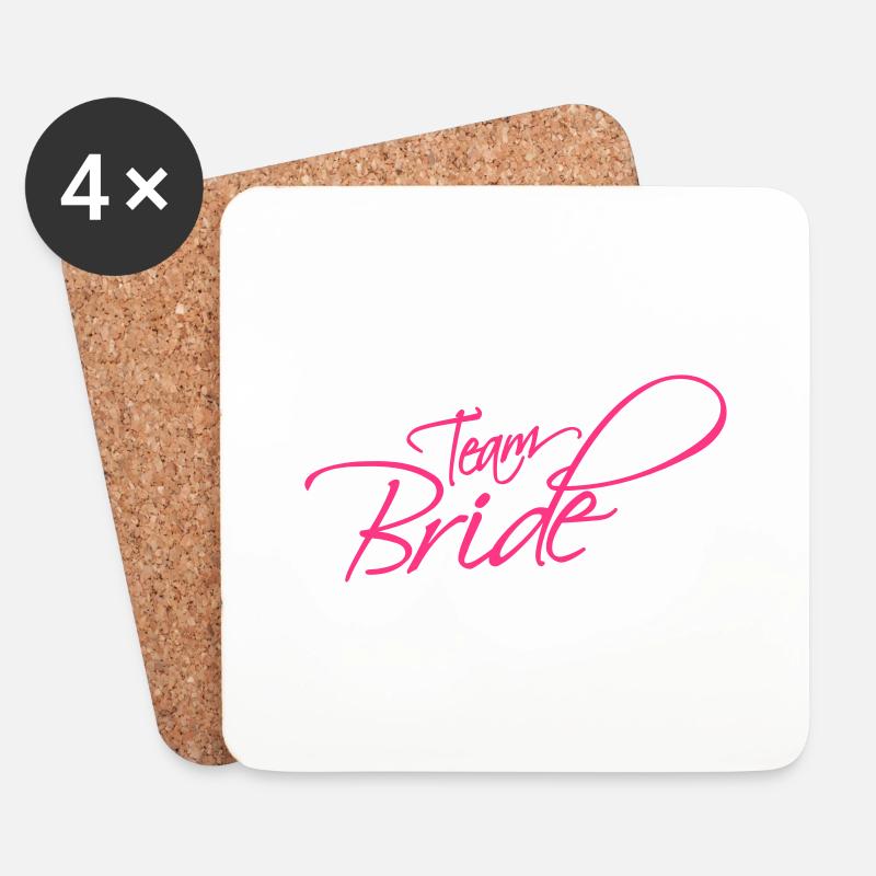 Team Bride - Untersetzer (4er-Set) - Weiß