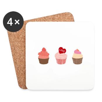 Cupcakes - Untersetzer (4er-Set) - Weiß - Vorne