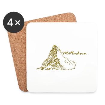 Matterhorn Berg Schweiz Zermatt - Untersetzer (4er-Set) - Weiß - Vorne