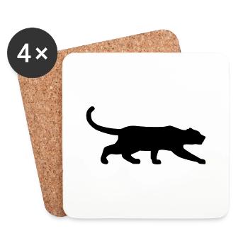 black panther creeps vektor - Coasters (set of 4) - white - Front