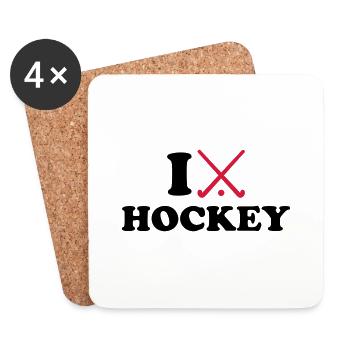 I love Field hockey - Coasters (set of 4) - white - Front