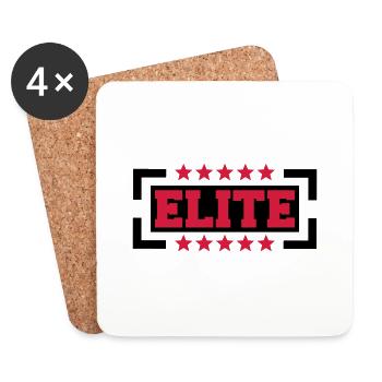Elite Logo - Coasters (set of 4) - white - Front