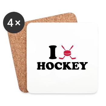 Eishockey - Untersetzer (4er-Set) - Weiß - Vorne