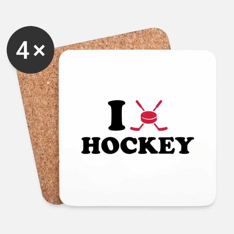 Eishockey - Untersetzer (4er-Set) - Weiß