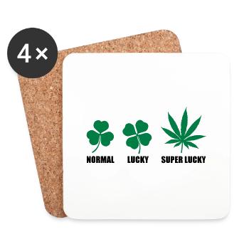 Super Lucky - Dessous de verre (lot de 4) - blanc - Devant