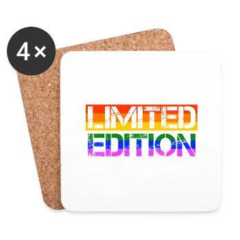 LGBT Limited Edition Gay Pride CSD Rainbow - Coasters (set of 4) - white - Front