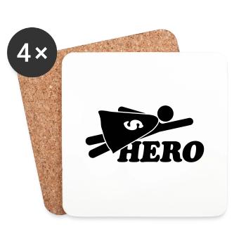 Super Hero Man - Coasters (set of 4) - white - Front