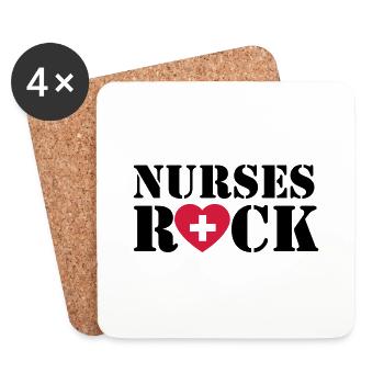 Nurses Rock - Coasters (set of 4) - white - Front