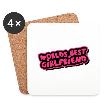 Worlds best Girlfriend Comic Cartoon - Untersetzer (4er-Set) - Weiß - Vorne
