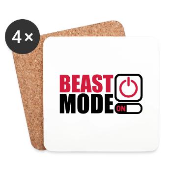 Beast Mode On Power An - Coasters (set of 4) - white - Front