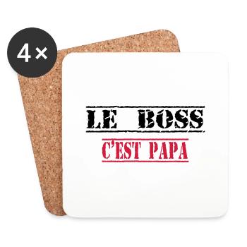 Le boss c'est papa - Untersetzer (4er-Set) - Weiß - Vorne