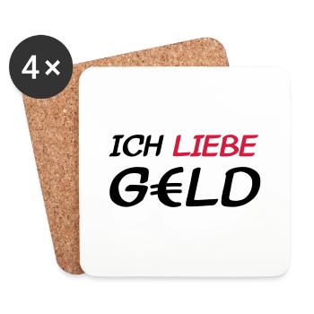 ich_liebe_geld - Untersetzer (4er-Set) - Weiß - Vorne
