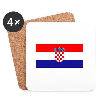 Kroatien Land Flagge Symbol Geschenk - Untersetzer (4er-Set) - Weiß - Vorne