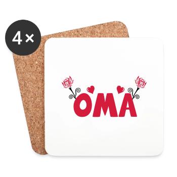 oma - Untersetzer (4er-Set) - Weiß - Vorne