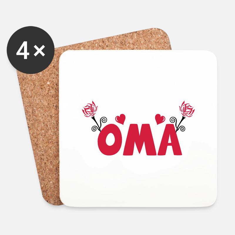 oma - Untersetzer (4er-Set) - Weiß