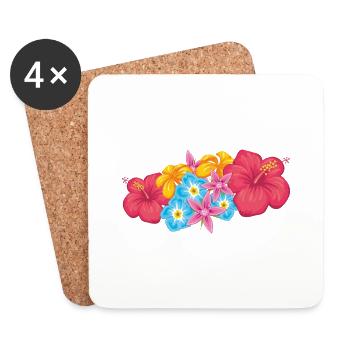 Blumen - Untersetzer (4er-Set) - Weiß - Vorne