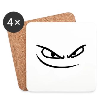 gesicht boese augen gefaehrlich gemein comic carto - Untersetzer (4er-Set) - Weiß - Vorne