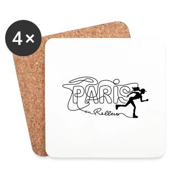 paris rollers femme noir - Dessous de verre (lot de 4) - blanc - Devant