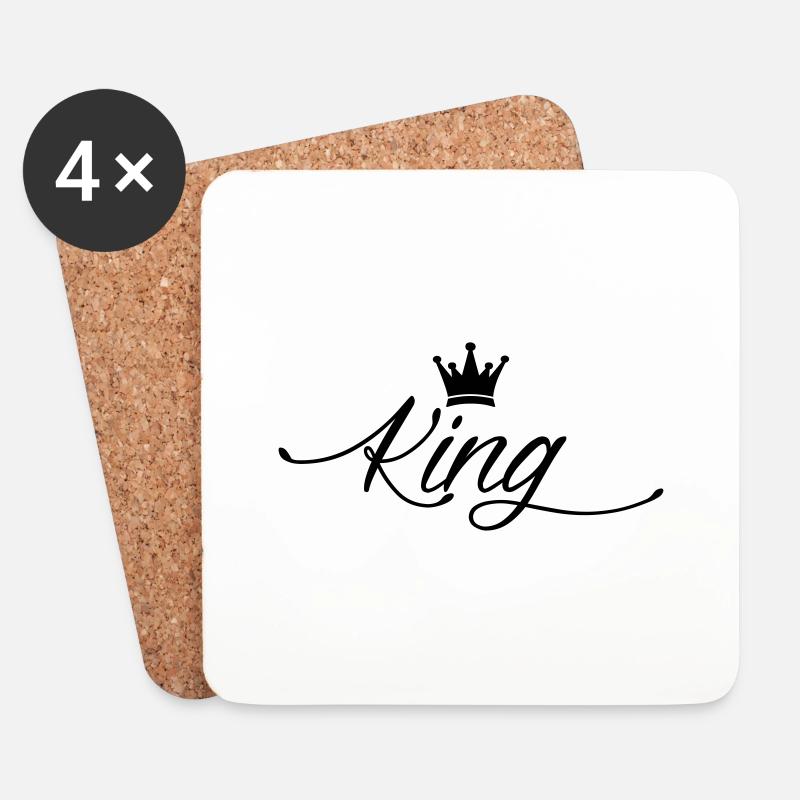 king - Untersetzer (4er-Set) - Weiß