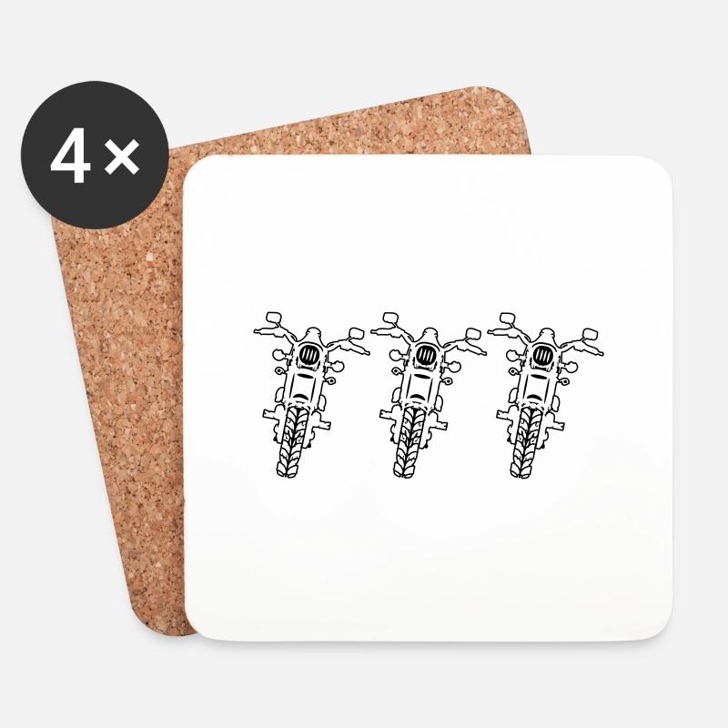 terrain motorcycles - Coasters (set of 4) - white