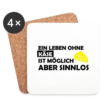 ein leben ohne käse - Untersetzer (4er-Set) - Weiß - Vorne