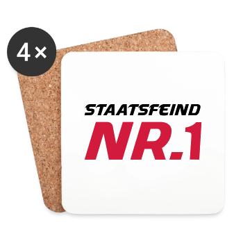 staatsfeind2 - Untersetzer (4er-Set) - Weiß - Vorne