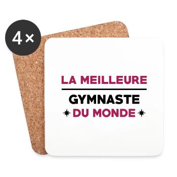 Gymnastique / Gym / Gymnaste / Fitness / GRS - Dessous de verre (lot de 4) - blanc - Devant