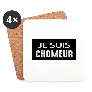 Je suis chômeur - Dessous de verre (lot de 4) - blanc - Devant