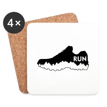 Trail running, running - Coasters (set of 4) - white - Front