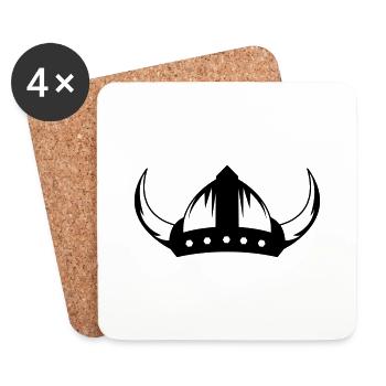 wikinger_helm_01 - Coasters (set of 4) - white - Front