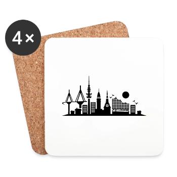 hamburg skyline - Untersetzer (4er-Set) - Weiß - Vorne
