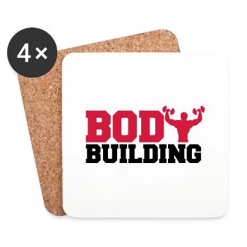 formation de texte pose contour main bras muscles - Dessous de verre (lot de 4) - blanc - Devant