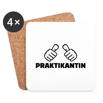 Praktikantin - Untersetzer (4er-Set) - Weiß - Vorne
