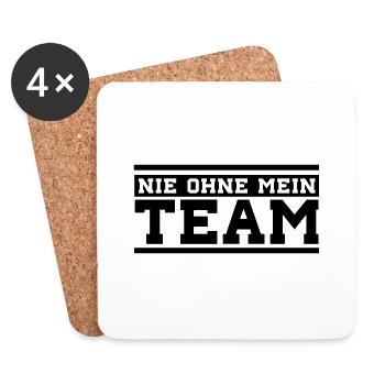 nie_ohne_mein_team_01 - Untersetzer (4er-Set) - Weiß - Vorne