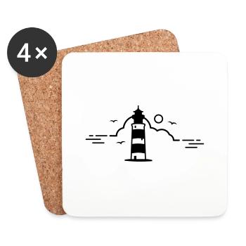 phare - Dessous de verre (lot de 4) - blanc - Devant
