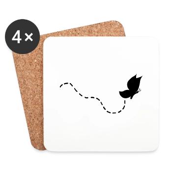 schmetterling - Dessous de verre (lot de 4) - blanc - Devant