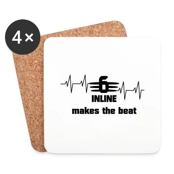 6 big heartbeat text3 - Coasters (set of 4) - white - Front