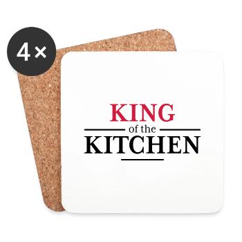 King of the Kitchen - Coasters (set of 4) - white - Front