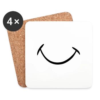 Make a smile - Coasters (set of 4) - white - Front