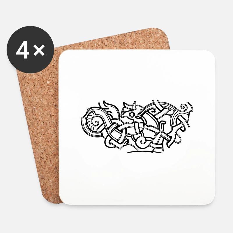 ancient celtic symbol drawing printdesign - Untersetzer (4er-Set) - Weiß