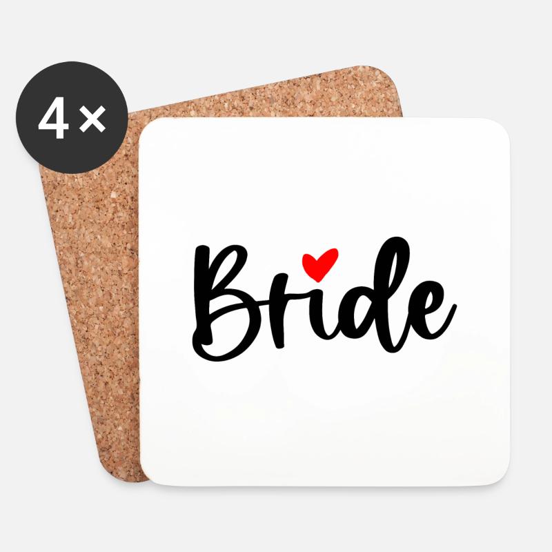 Bride I Braut Junggesellinnenabschied JGA - Untersetzer (4er-Set) - Weiß