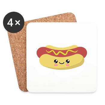 Hotdog - Untersetzer (4er-Set) - Weiß - Vorne