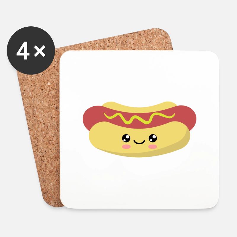 Hotdog - Untersetzer (4er-Set) - Weiß