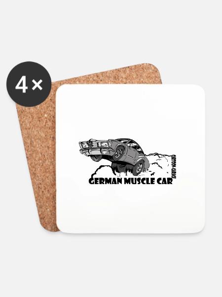 Muscle Car GE - Untersetzer (4er-Set) - Weiß