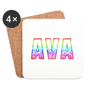 ava rs rainbow - Untersetzer (4er-Set) - Weiß - Vorne