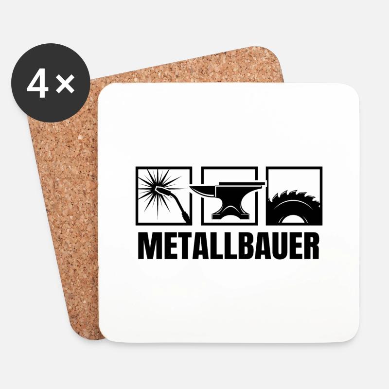 Metallbauer Schlosser Maschinenbautechniker Idee - Untersetzer (4er-Set) - Weiß